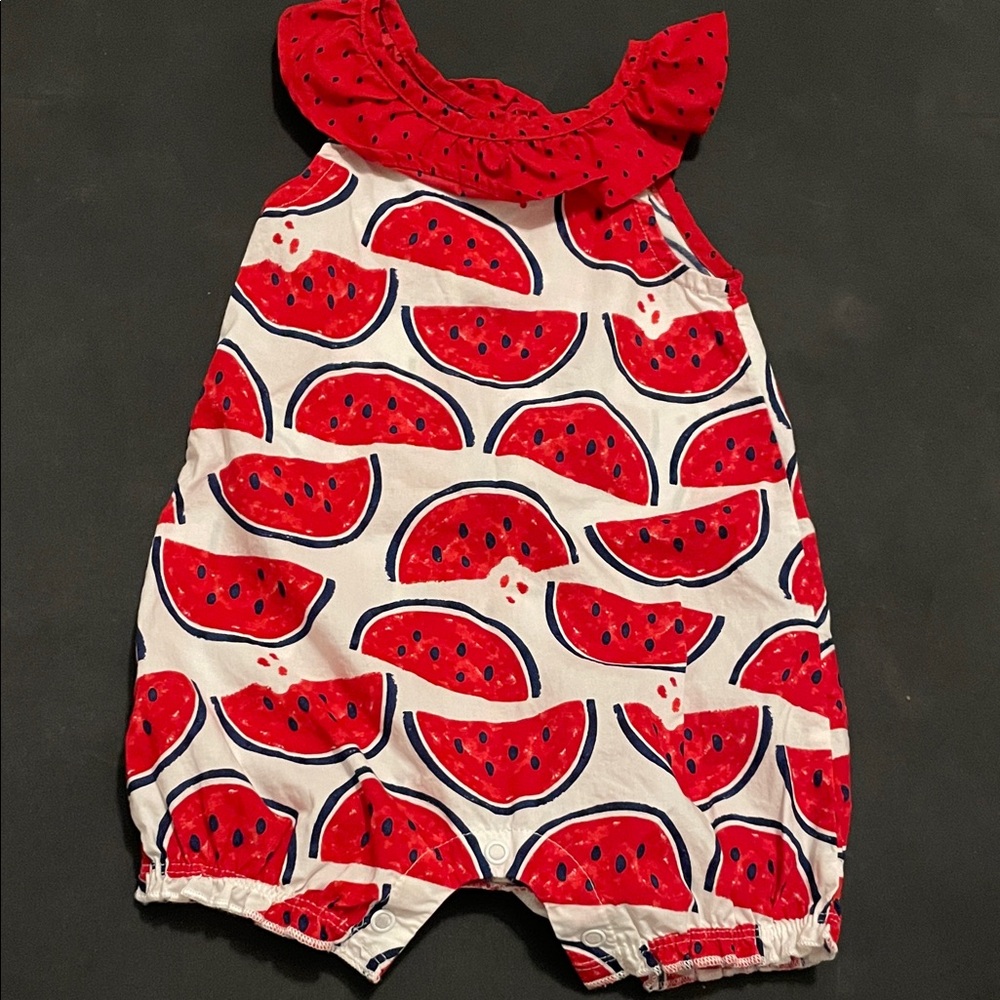 Carters Watermelon Print Baby Romper Size 9M